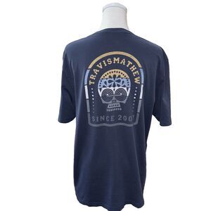 TravisMathew Skull Graphic T Shirt Blue Gray Short Sleeve Soft Casual Mens L